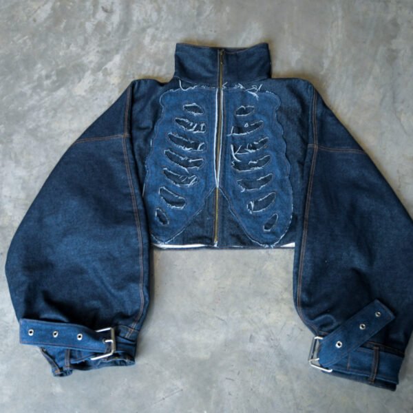 OSAMENTA CROPPED DENIM JACKET FRONT CLOSED